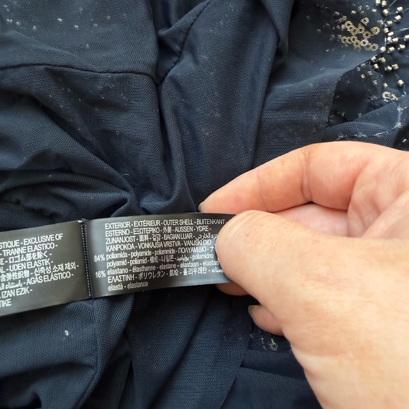 NWT Zara Collection Navy Embroidered Asymmetric Beaded Skirt - Picture 15 of 15